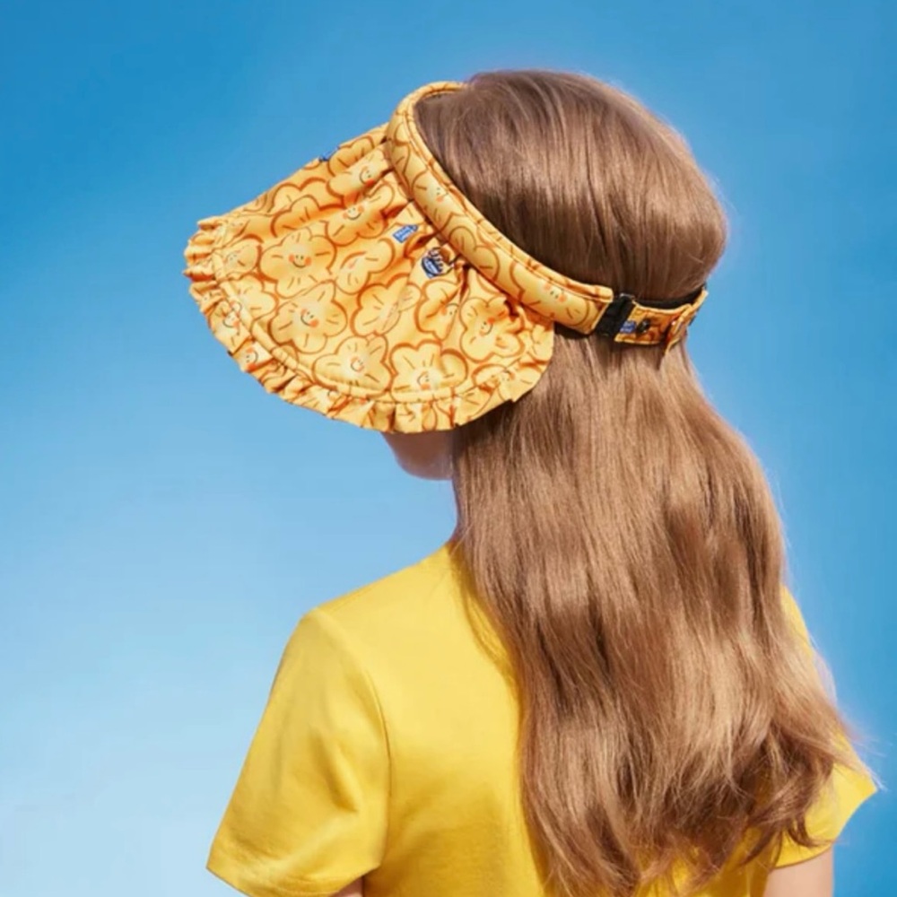 Floral Orange Kids Sun Visor